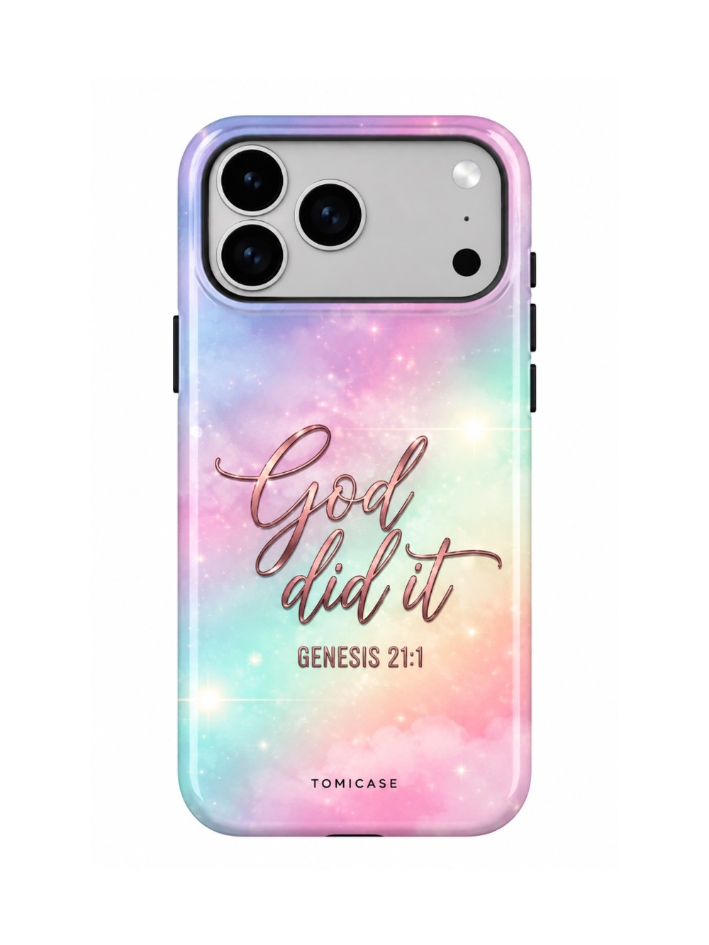 TomicaSe 'God Did It' Pastel Gradient Phone Case - Multicolor